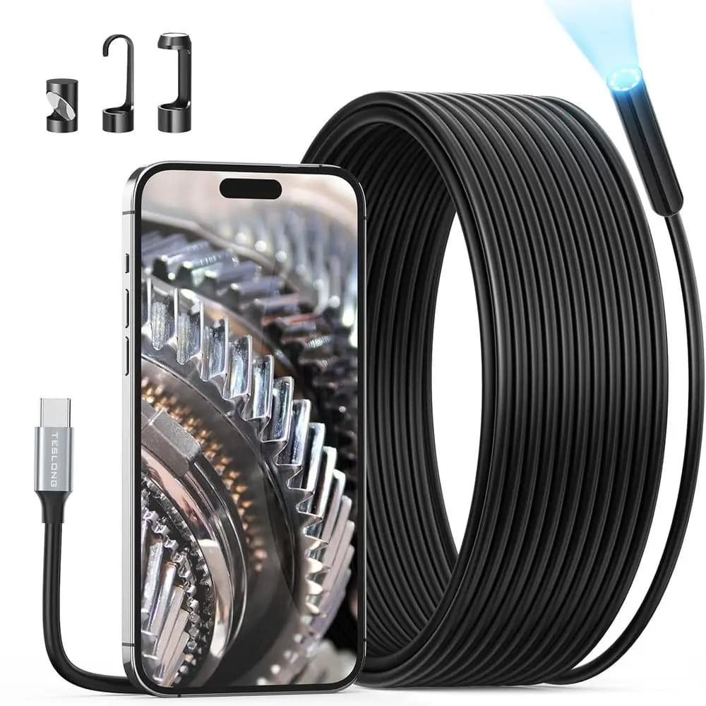 Teslong 50T USB-C tube inspection camera with light, flexible and waterproof EndoSnake cable, compatible only with iPe 15/16, USB-C iPa