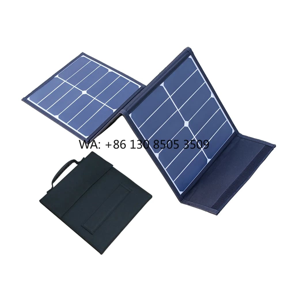 Caricatore Solare Flessibile Pieghevole Monocristallino ad Alta Efficienza 45W/60W USB 5V 23% Power Bank per Telefono Cellulare Nero