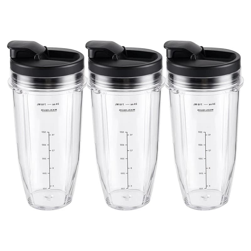 A59P New For Ninja Blender Cups 24Oz-Replacement For BN401, BL450, BL456, BL480, BN751, BN801, SS101, SS151-3-Pack Including