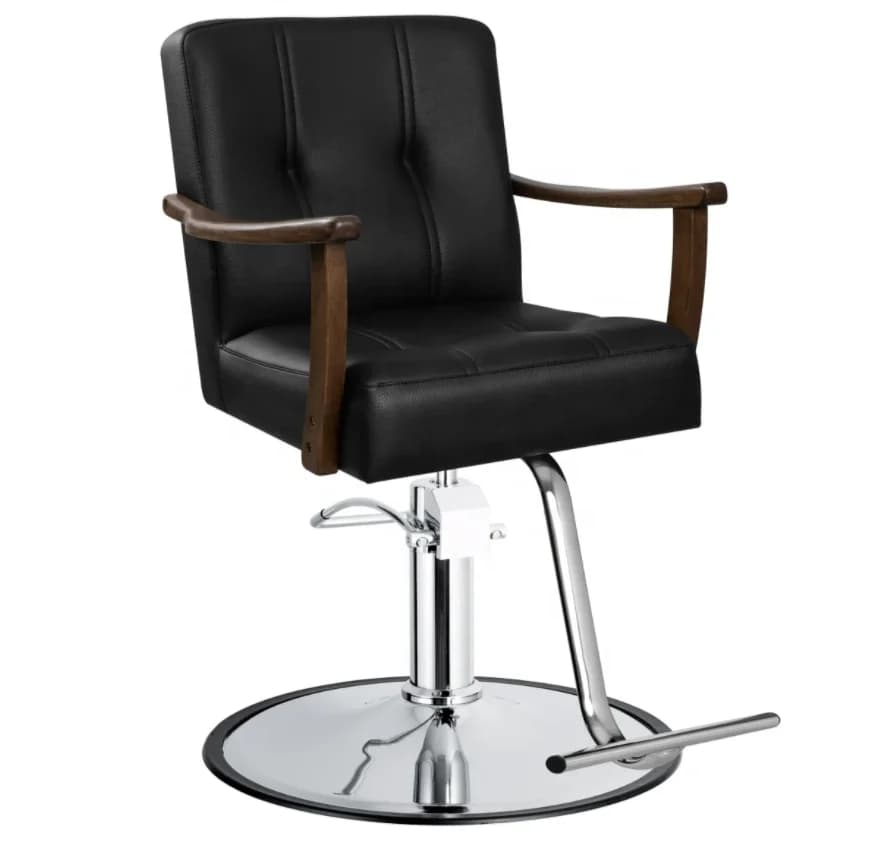 Denant barber chair with wooden armrests Comfortable styling chair with hairdryer support New salon furniture for beauty salon