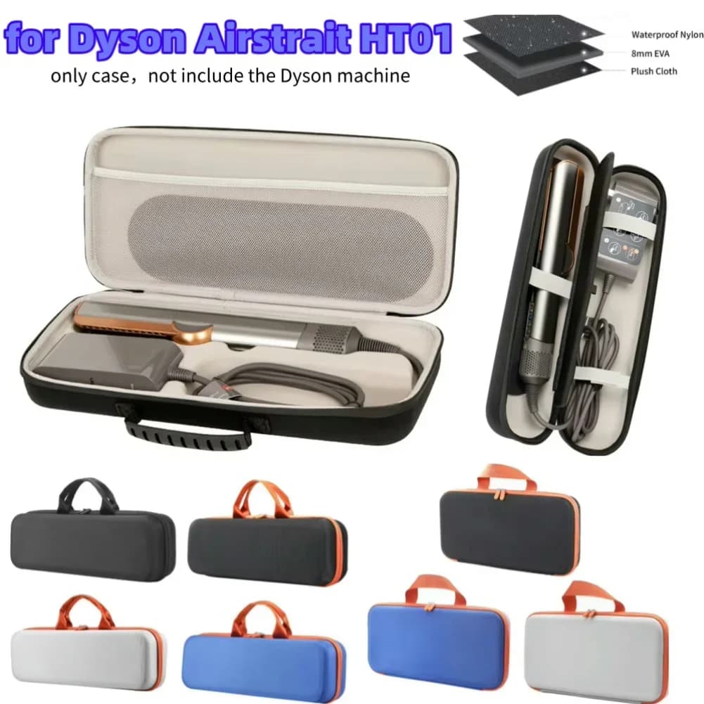 Portable shockproof travel case, scratch-resistant glove bag with mesh pocket for hair plate Dyson Airstrait HT01