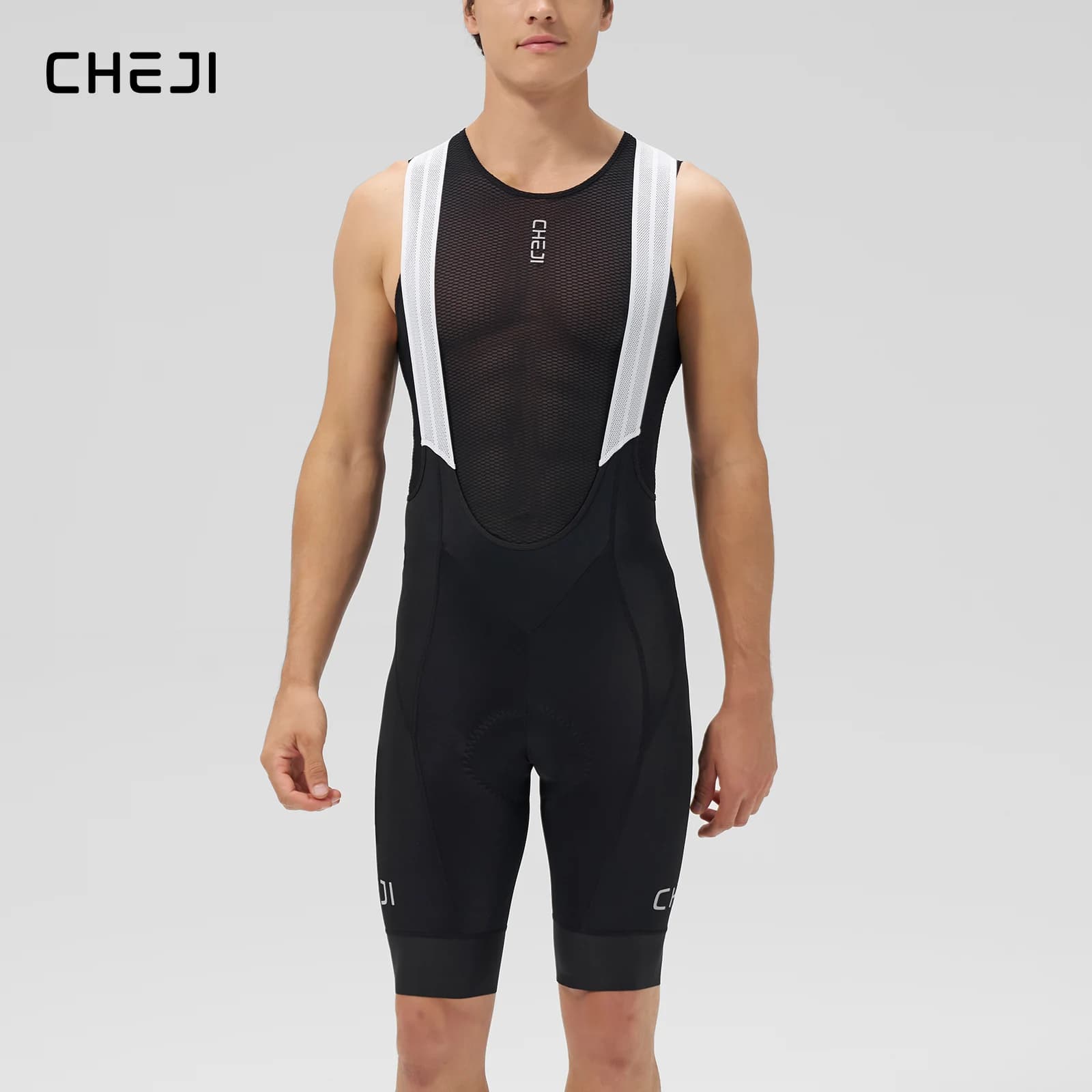 Cheji Men's Cycling Bib Shorts Compression Cycling Bib Pants Breathable Compression Sports Fitness Cycling Bib Shorts