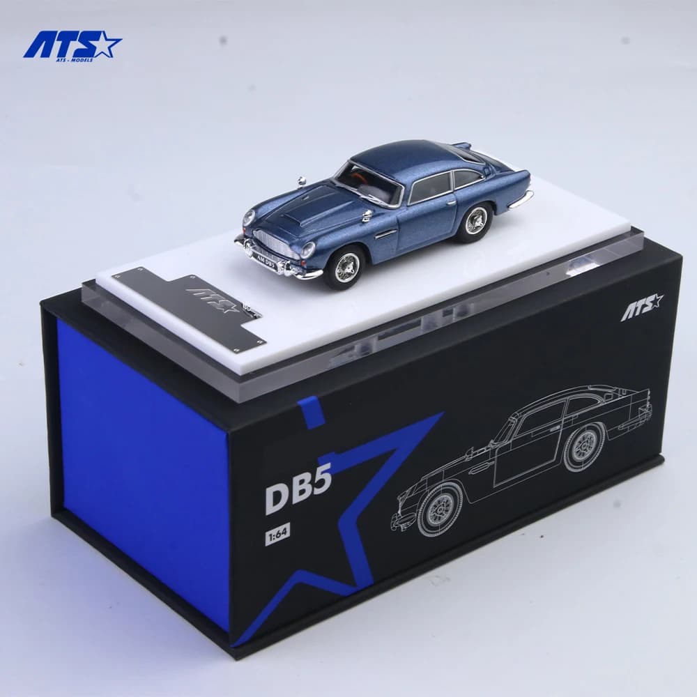 ATS 1:64 DB5 - Modellino Auto in Lega con Verniciatura Blu per Hobby, Collezioni ed Esposizione