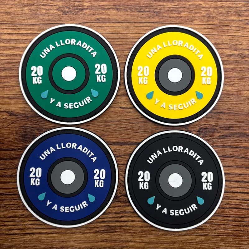 Barbell-Shaped Round Patch Made of Pvc, Magic Tape Armband Patch, Decorative Patch for Bags and Clothing, Comes with Matching Velcro Badge Patch