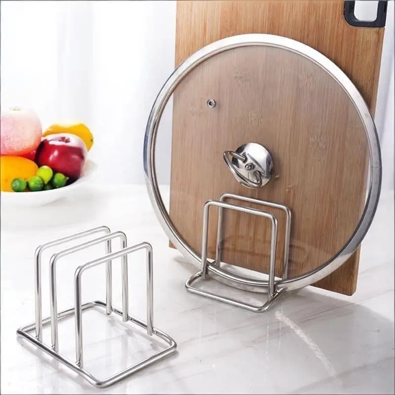 New【Stainless Steel Household Pot Lid Rack Cutting Board Rack Kitchen Cutting Board Storage Rack Vegetable Board Rack】