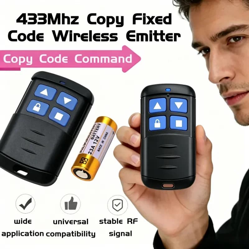 Telecomando Duplicatore 433MHz a 4 Canali per Cancelli e Porte da Garage, Clonatore di Codici per Chiavi Auto
