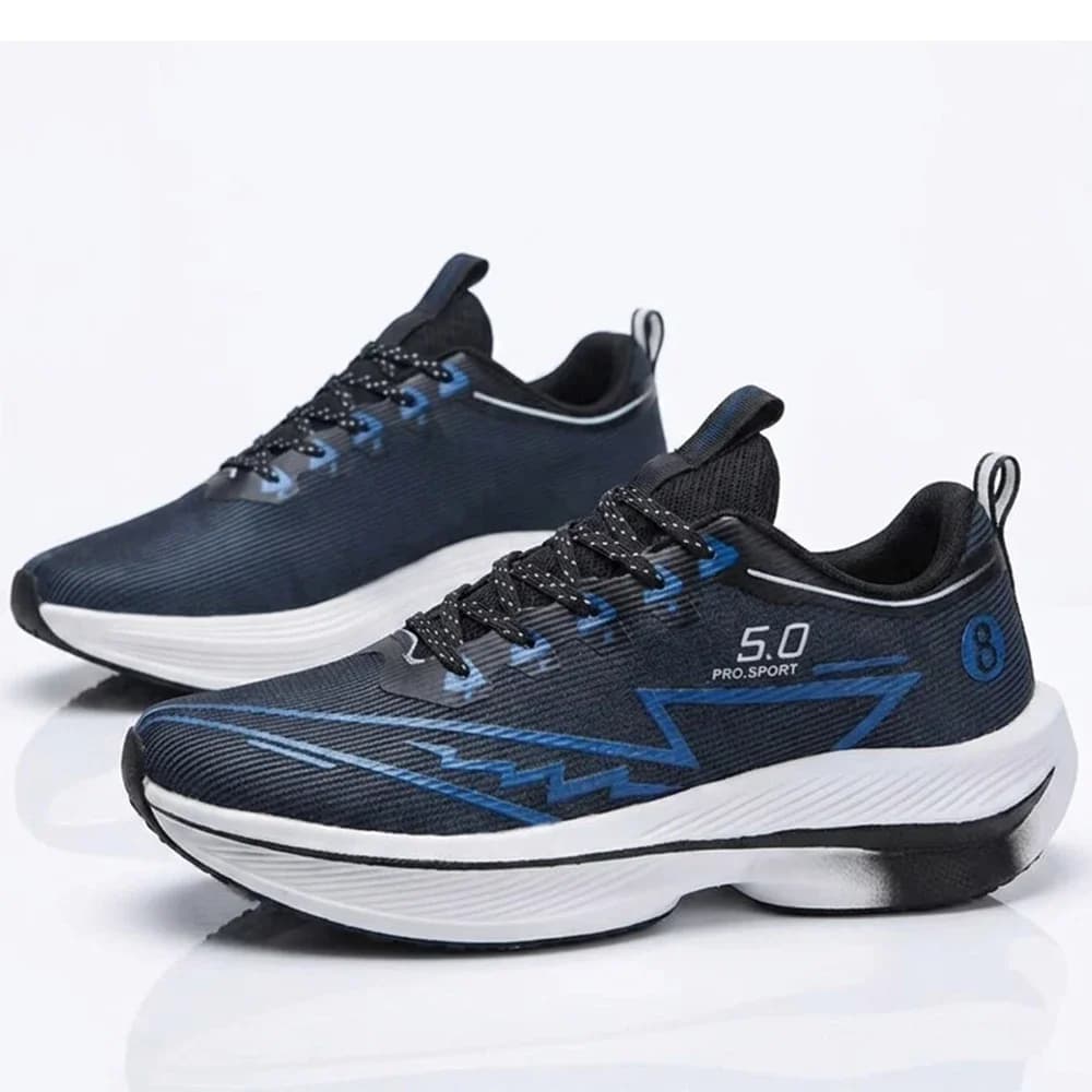 Lightweight Cushioning Running Shoes for Men, Breathable Mesh Gradient Sports Sneakers with Carbon Plate Shock Absorption