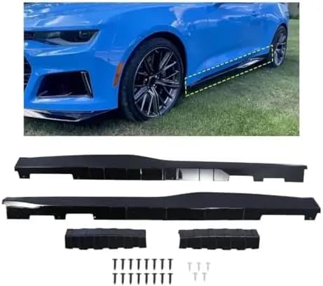 Minigonne laterali stile ZL1 per Chevy Camaro 2016-2022 - Kit carrozzeria in ABS nero lucido