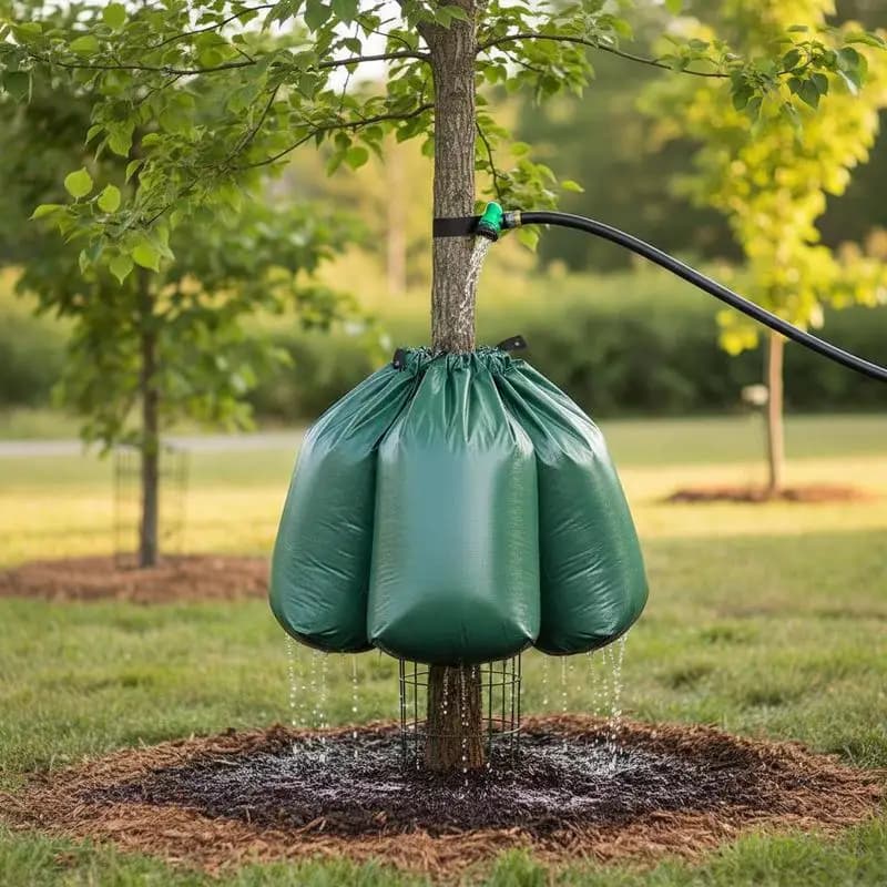 Sistema di Irrigazione Riutilizzabile in Polietilene con Anello per Idratazione Radicale, 20 Galloni, 3 Confezioni, per Vivaio, Frutteto, Giardino, Chiusura a Zip, Rilascio Lento