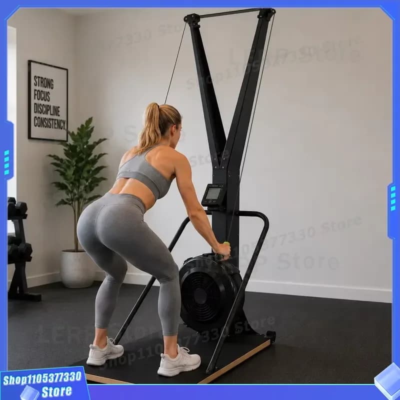 Fitness Ski Erg Machine With Floor Stand And Heart Rate Monitor Gym Equipment Training Gym Equipment Ski Trainer Emulator