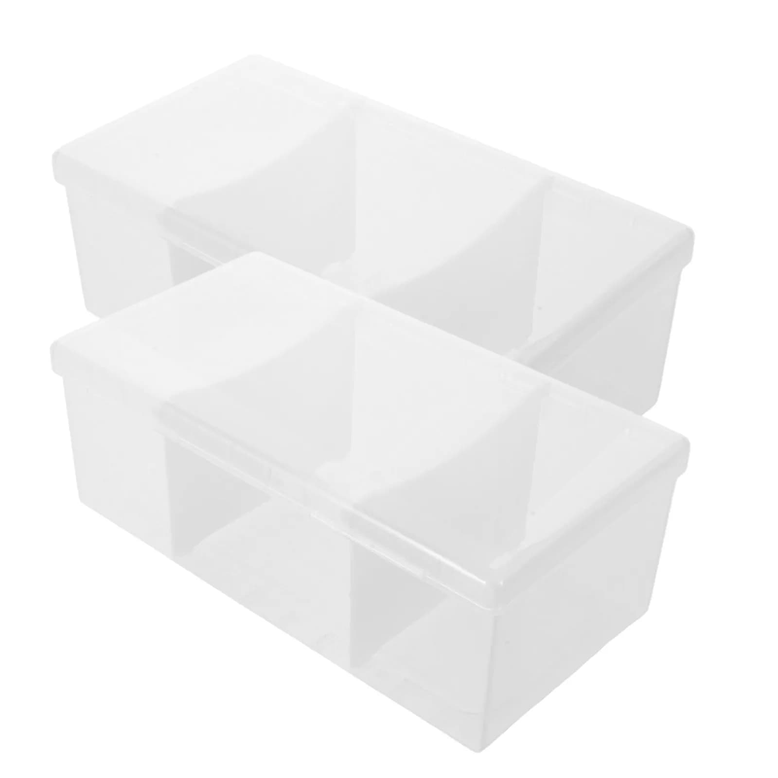 2 Pezzi Organizzatore per Carte da Gioco, Scatola Trasparente con Scomparti, Custodia Portatile in Plastica per Carte Collezionabili