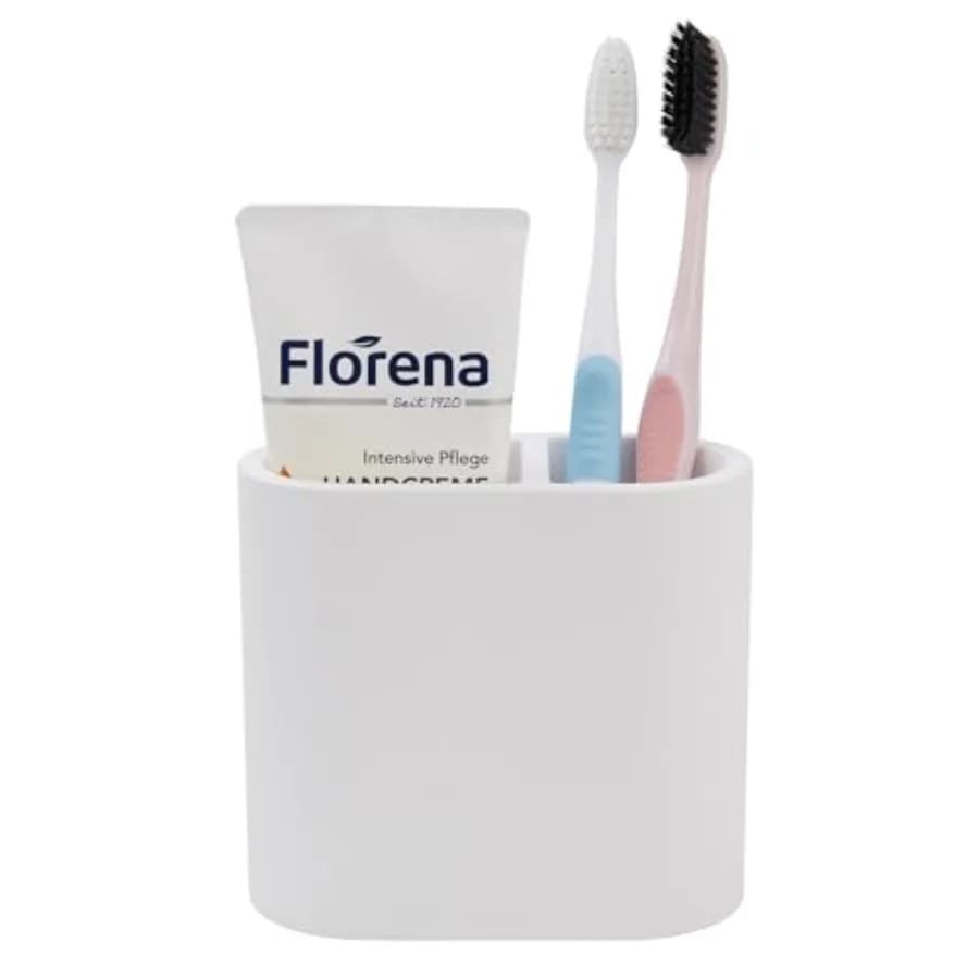Portaspazzolino ad Asciugatura Rapida per Bagno, Organizzatore da Appoggio in Diatomite per Spazzolino Elettrico, Dentifricio, Rasoio, Trucchi