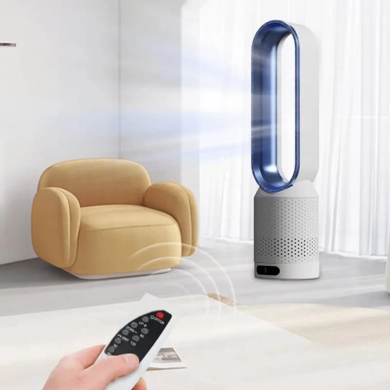 Ventilatore a Torre Portatile Intelligente Senza Pale, Silenzioso con Oscillazione, Purificatore d'Aria con Motore Brushless e Filtro HEPA 13