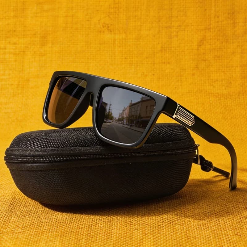 Vintage Square Polarized Sunglasses Men Wonmen Fashion Male Sun Glasses Women Stylish Black Sport Shades UV400