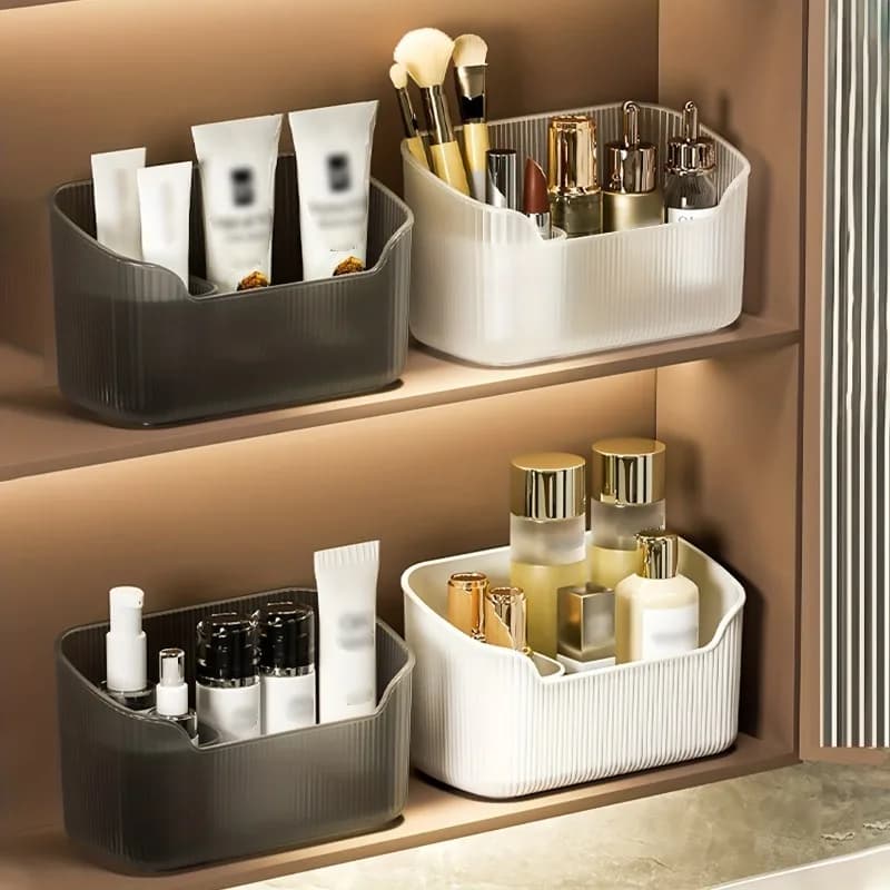 Scatola portaoggetti cosmetica multifunzionale, ripiani organizer da tavolo con contenitore per trucco, portapenne per ufficio, scuola, bagno