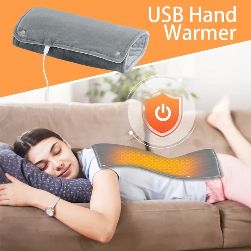 USB Thermostatic Hand Warmer for Winter Office and Home Use Shawl Warm Hands and Legs Short Velvet Fabric Heating Blanket