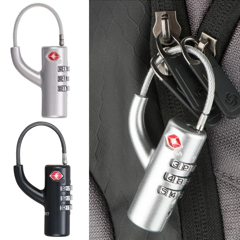 Anti-Theft Small Padlock Cable Luggage Lock Smart Combination Lock TSA Customs Lock Customs Code Lock Padlock with Steel Cable