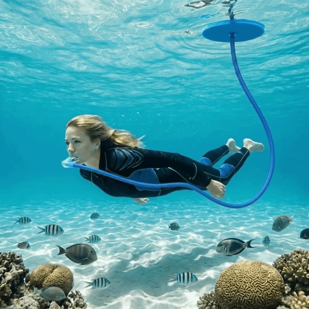 Boccaglio in Silicone per Respiratore Completamente Asciutto, Design Leggero, Snorkel da Immersione da 1/2 Metro con Valvola Anti-Ingostramento