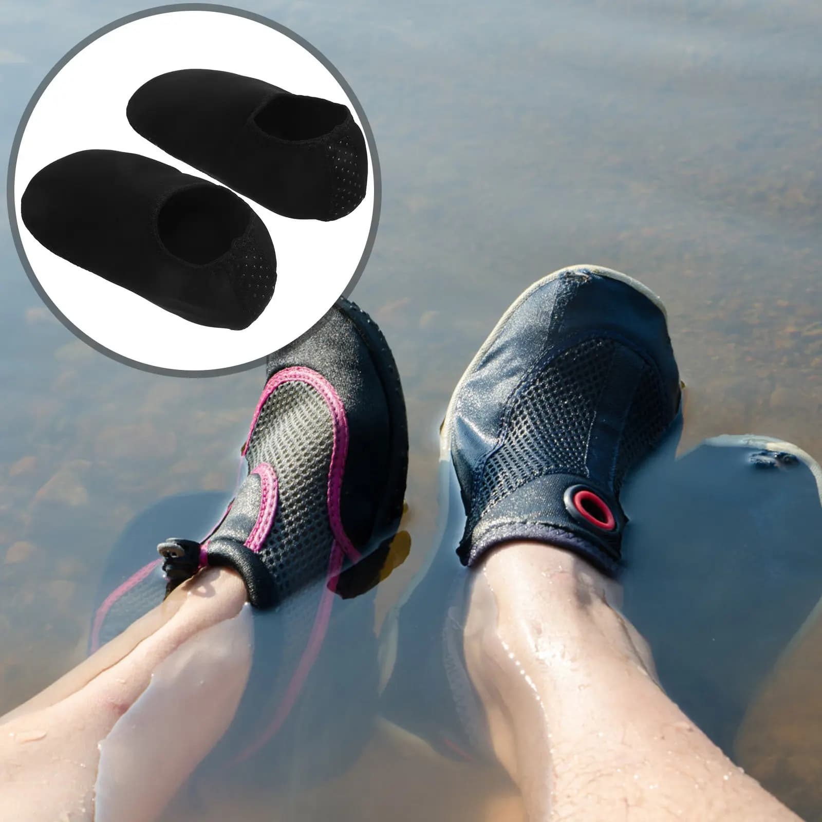 1Pair Diving Snorkeling Water Shoes Lightweight Breathable Quick Dry Swimming Socks Beach Shoes for Walking Sand Men Women