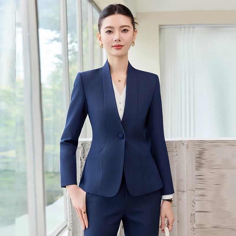 Autumn Winter Formal Uniform Styles Pantsuits for Business Women Professional OL Work Wear with Pants and Jackets Coat Blazers