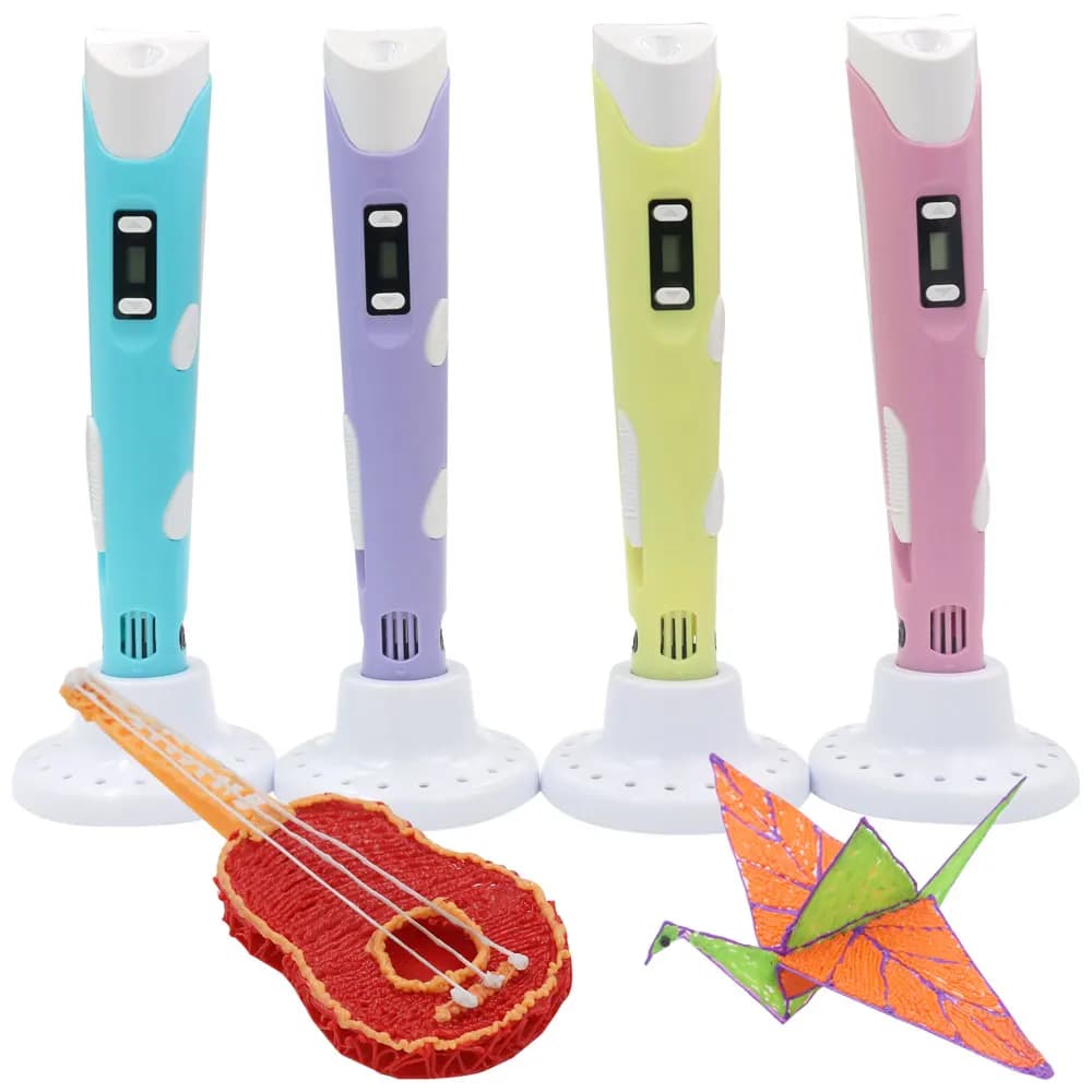 Children's 3D Pen with LCD Display Power Adapter Travel Case Colored PLA Filament Christmas Birthday DIY Gift for Boys and Girls