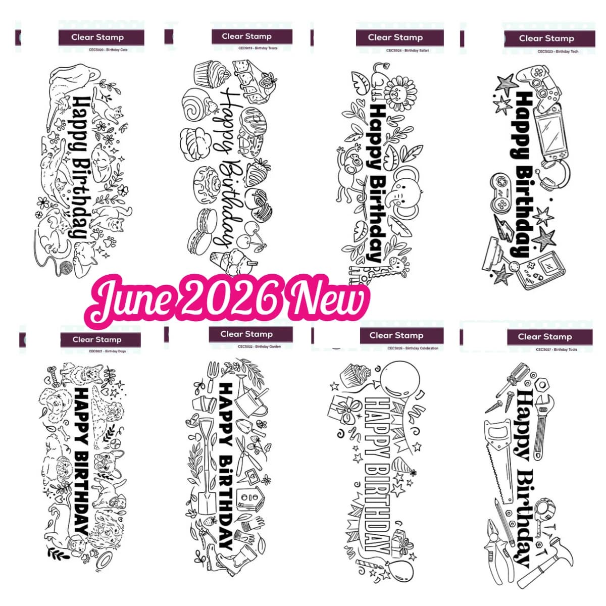Silicone Stamps 2026 New Birthday Treats DL Stamp Set Reusable Handmade DIY Embossing Making Scrapbooking Photo Album Crafts