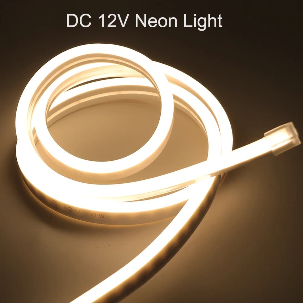 DC 12V HA CONDOTTO LA Luce di Striscia 2835 Luci Al Neon LED Flessibili 120LED Tubo di Silicone Impermeabile Segnale Al Neon Luce Nastro LED Nastro Stretto 5M