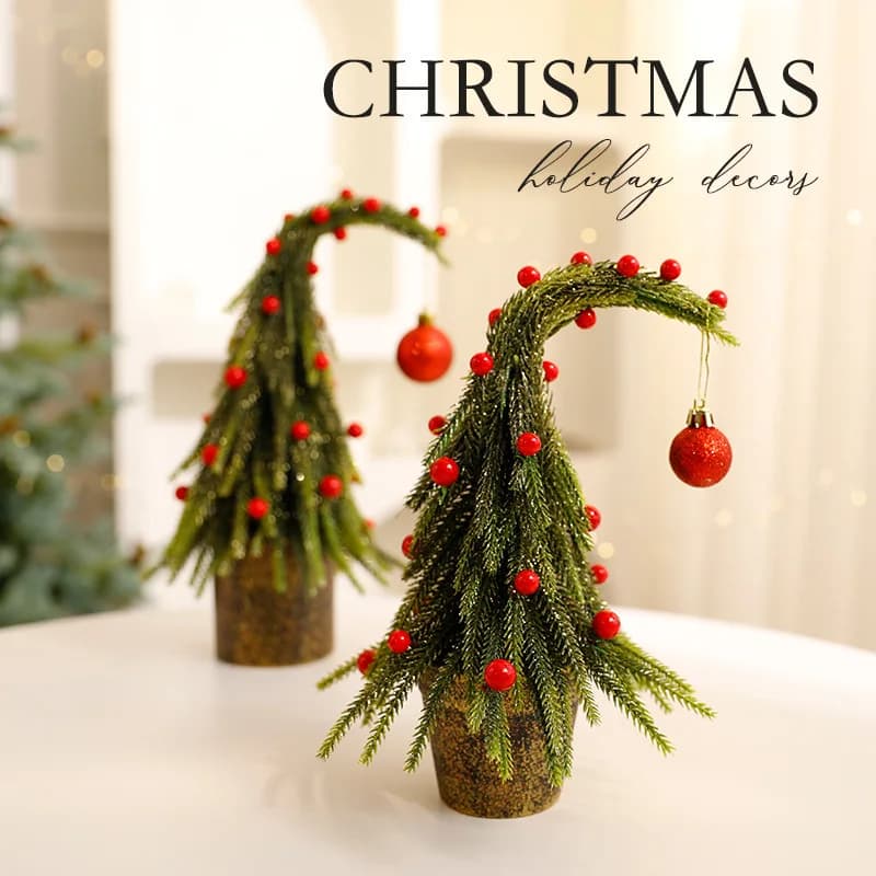 Decorazione natalizia fai-da-te gomito imitazione albero di Natale decorazione di piante in vaso, decorazione dell'albero di Natale