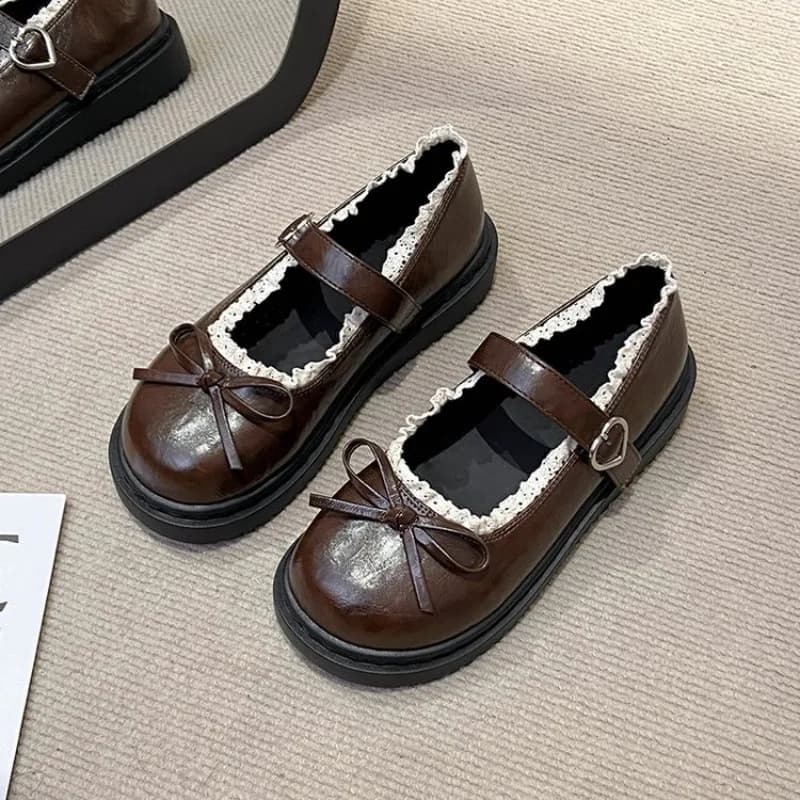 White French Style Mary Janes Women Shoes Summer 2026 New Arrival Thick Sole Vintage Loafers Ladies Flat Heels Footwear