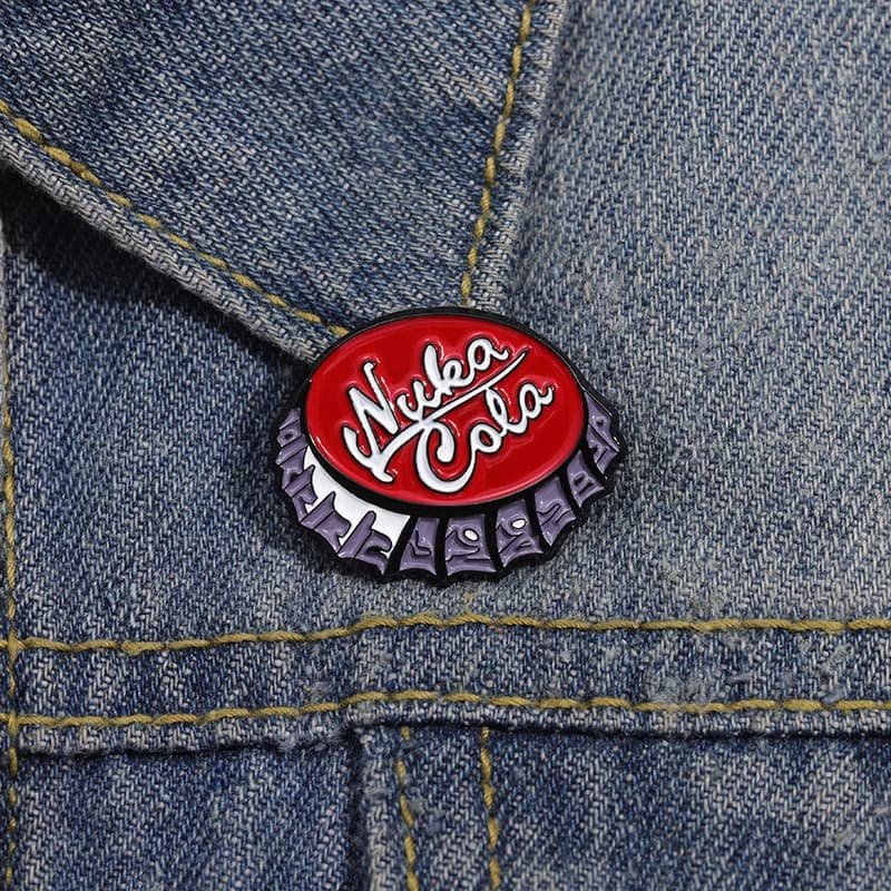 Creative Alphabet Bottle Cap Nuka Cola Enamel Pins Metal Enamel Pin Backpack Lapel Badges Jewelry Accessories Gift For Friends