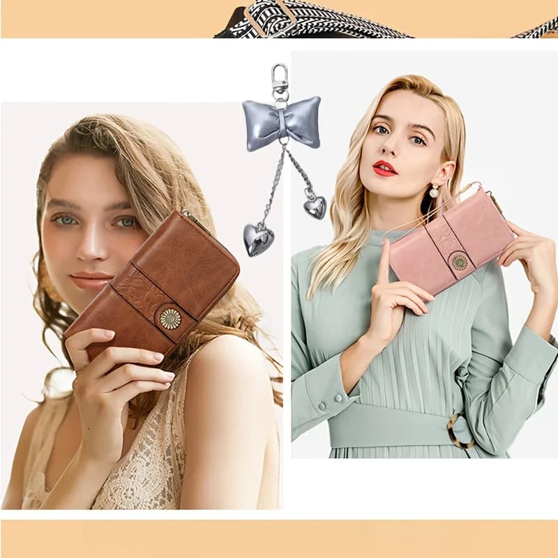 Wallet For Women RFID Blocking Clutch Long Purse Large Capacity Credit Card Holder Wristle
