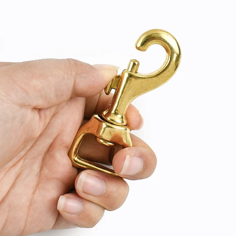 1-5 pezzi fibbie in ottone massiccio per tracolla girevole chiusura a moschettone chiusura a scatto moschettone guinzaglio per cani portachiavi accessori hardware