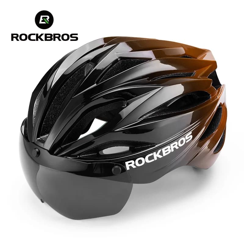 ROCKBROS Cycling Helmet 58-62cm Adjustable Magnetic Glasses Integrated Bike Safety Helmet Men's Bicycle Helmet