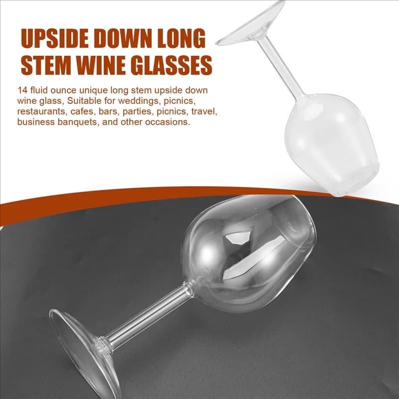 VEHO-Coppette da vino capovolte con stelo lungo Bicchieri da vino con stelo unico e funky Bicchieri da vino con stelo lungo capovolti Facile da installare Facile da usare