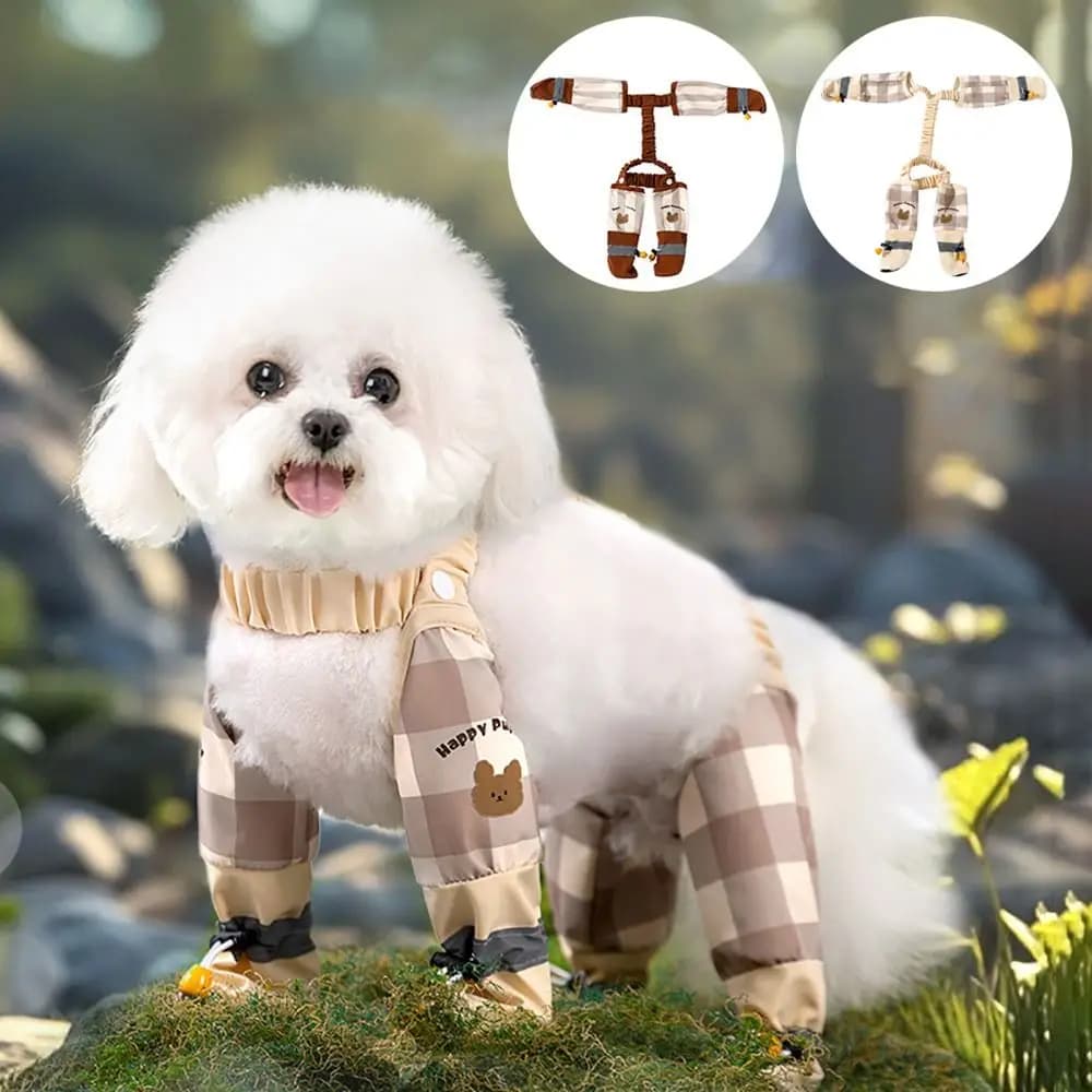 Exit-out pants for pet walks reflective stripes Leggings for anti-dust adjustable dog boots Anti-slip protection for full legs