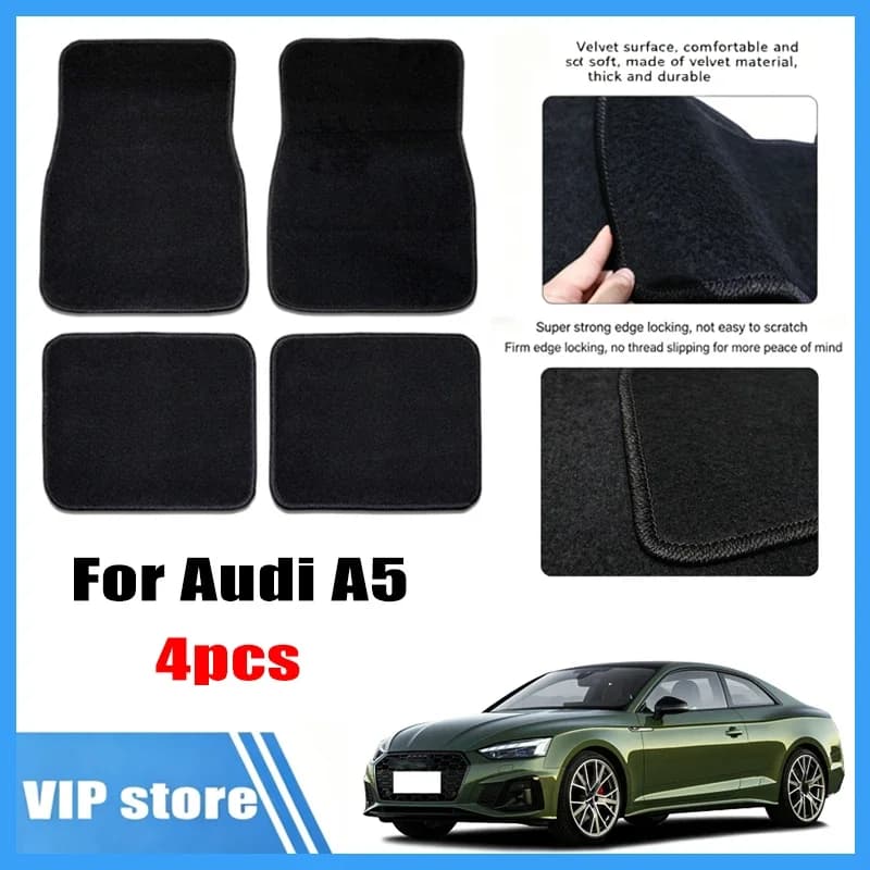 4pcs Car Floor Mats All-Weather Easy To Clean Durable Anti-Slip Interior Protection Floor Liners For Audi A5 Accessories