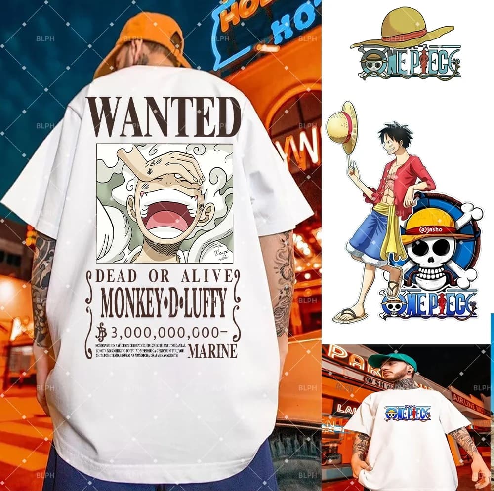 T-shirt per genitori e figli ispirate a One Piece dei Los Angeles Lakers, design anime unico per abbinamenti familiari