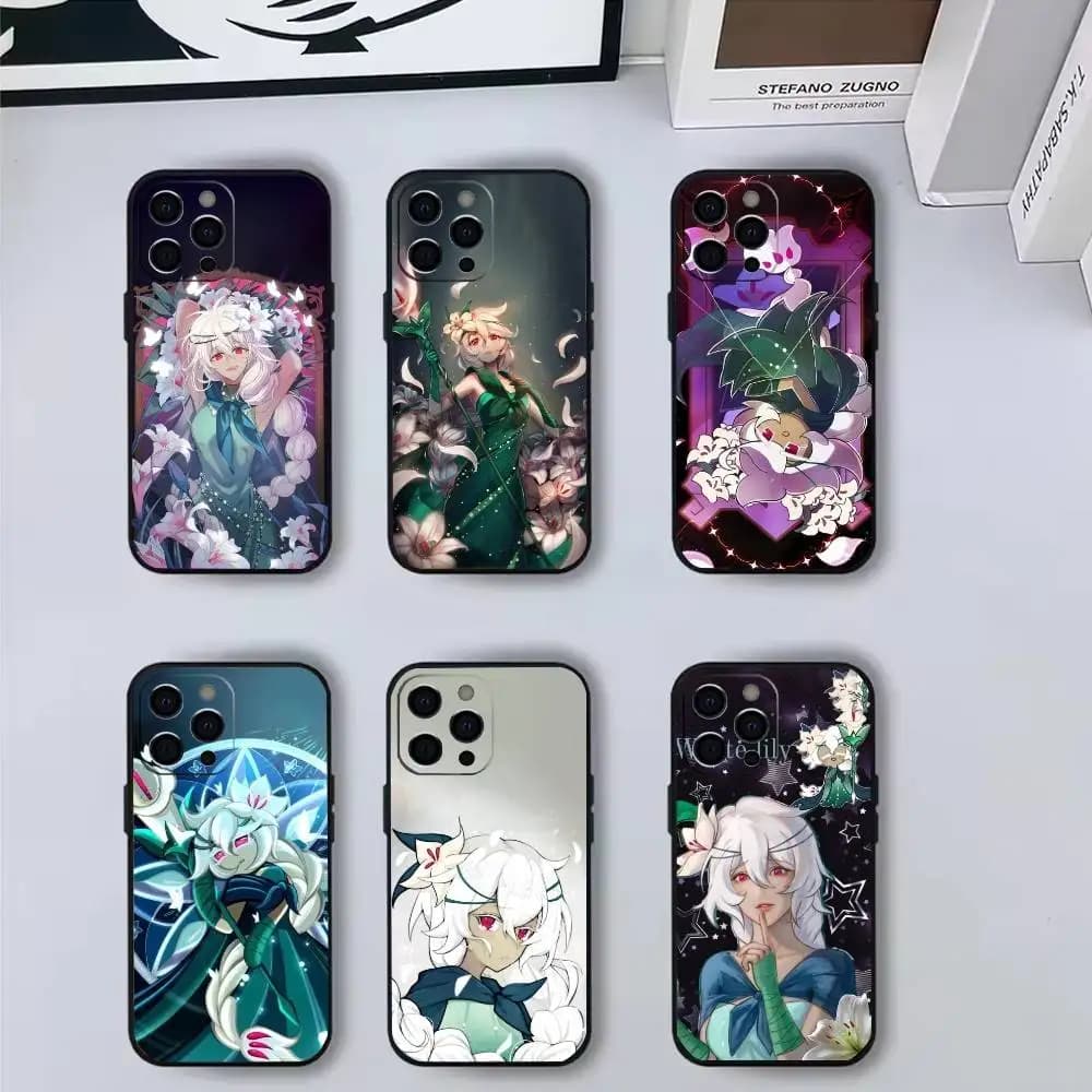 Cover per telefono in silicone morbido Run Kingdom White Lily C-Cookie per iPhone 17, 16, 15, 14, 13, 12, 11, XS, Plus, Pro Max