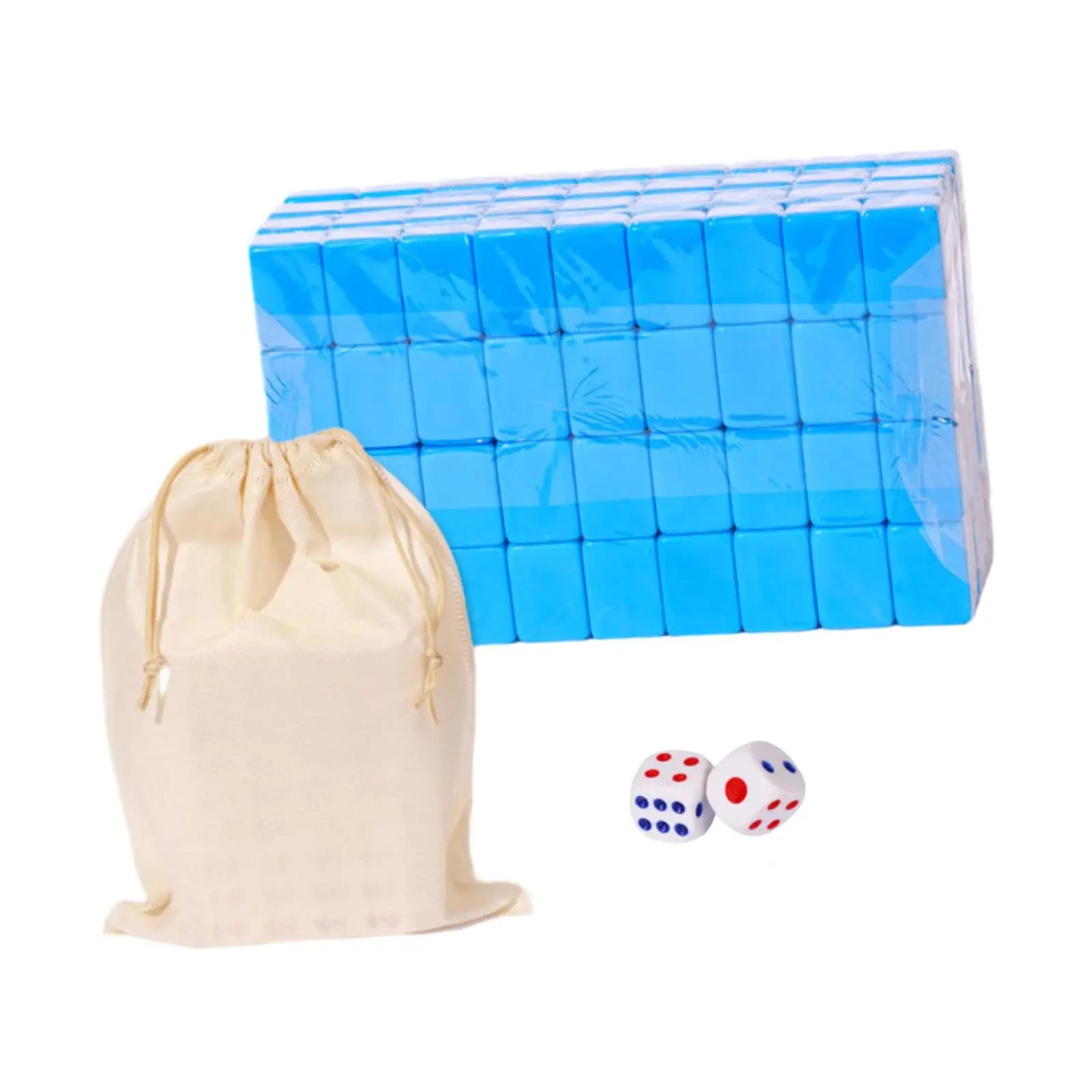 Travel Mahjong Set Chinese Mahjong Toy Set with 144 Tiles Indoor Entertainment Accessories Dice Portable Strategy Table Game