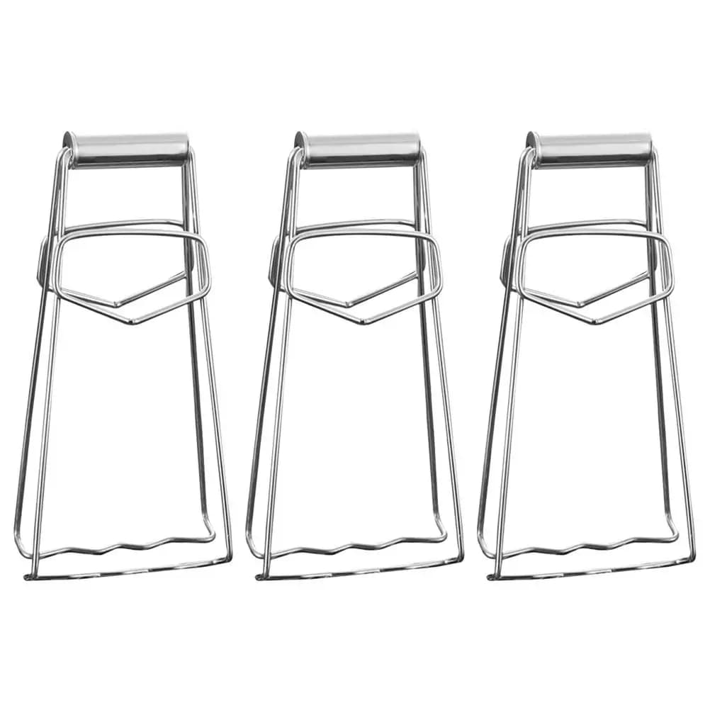 Set di 3 Pinze in Acciaio Inox per Piatti Caldi, Sollevatori per Ciotole e Pentole, Antiscivolo, per Microonde e Friggitrice ad Aria
