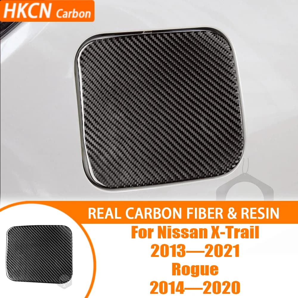 Outdoor car accessories carbon fiber body fuel tank cap Refined adhesive panel cover for Nissan X-Trail Rogue 2013—2021