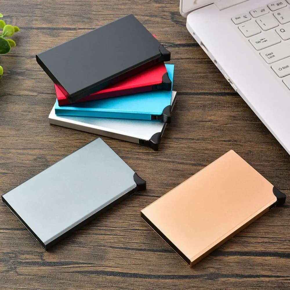 Portable Aluminum Alloy Credit Card Holder Pop Up Automatic ID Card Protector Purse Anti-theft Wallet RFID Card Case Business