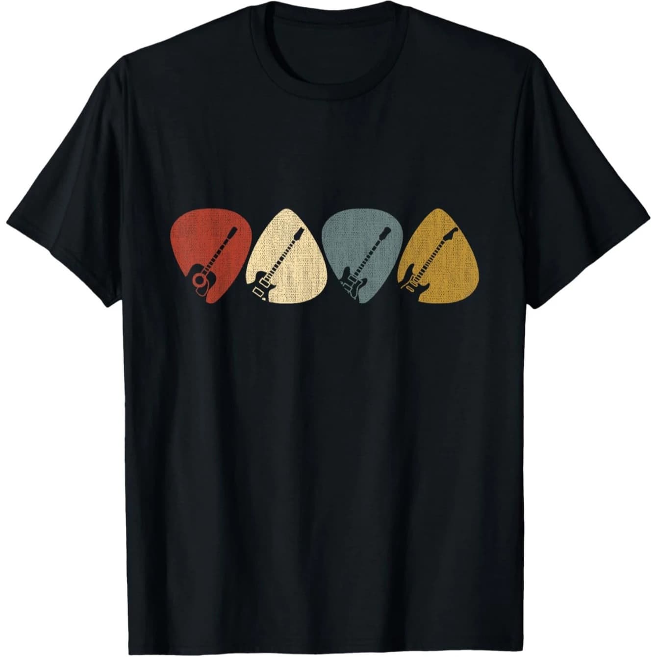 T-shirt grafica con plettro per chitarra T-shirt da uomo casual estiva a maniche corte con o-collo in cotone 100% streetwear