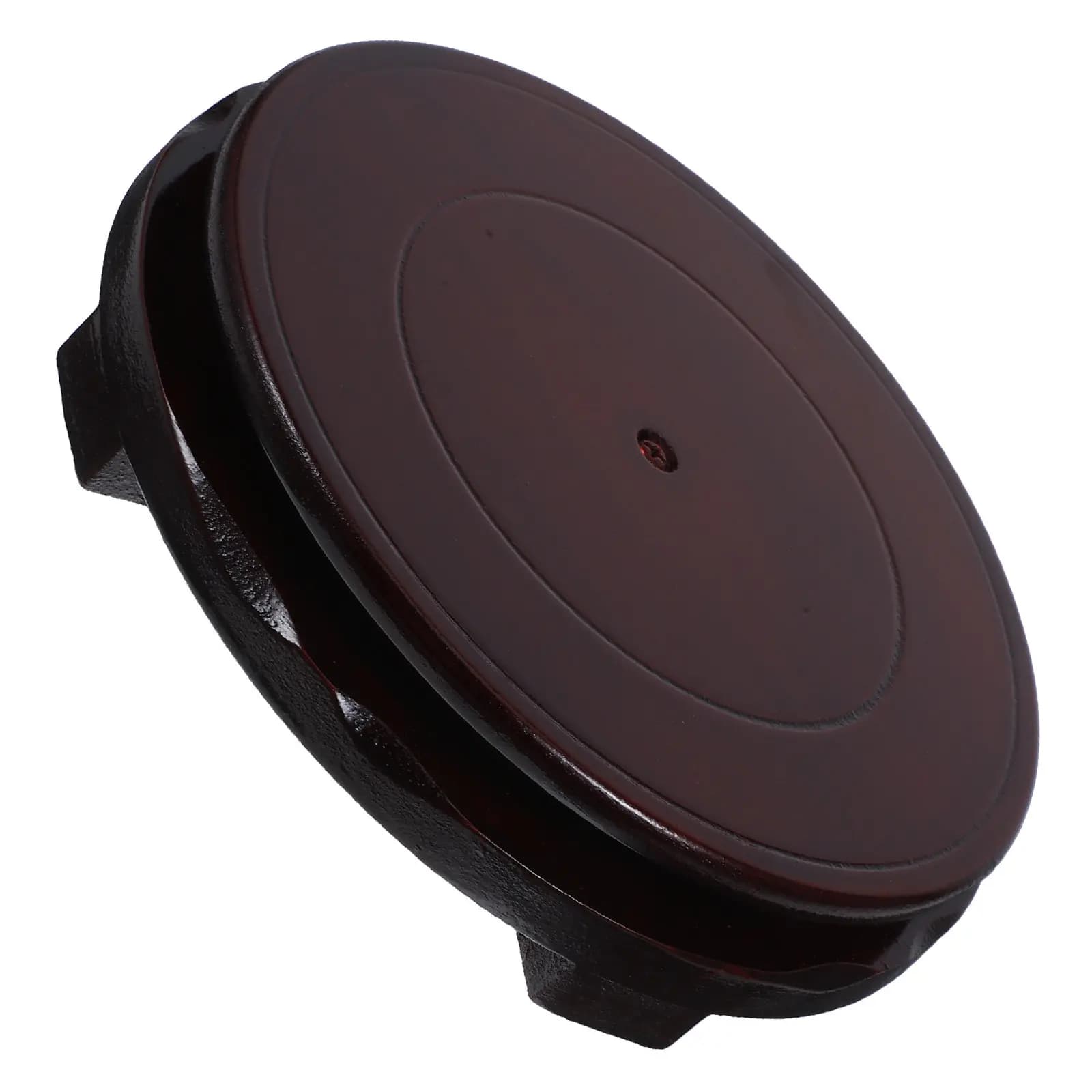 Rotatable Wooden Plant Stand 18Cm Diameter Adjustable Height Oriental Style Flowerpot Base Bonsai Pedestal Display Rack