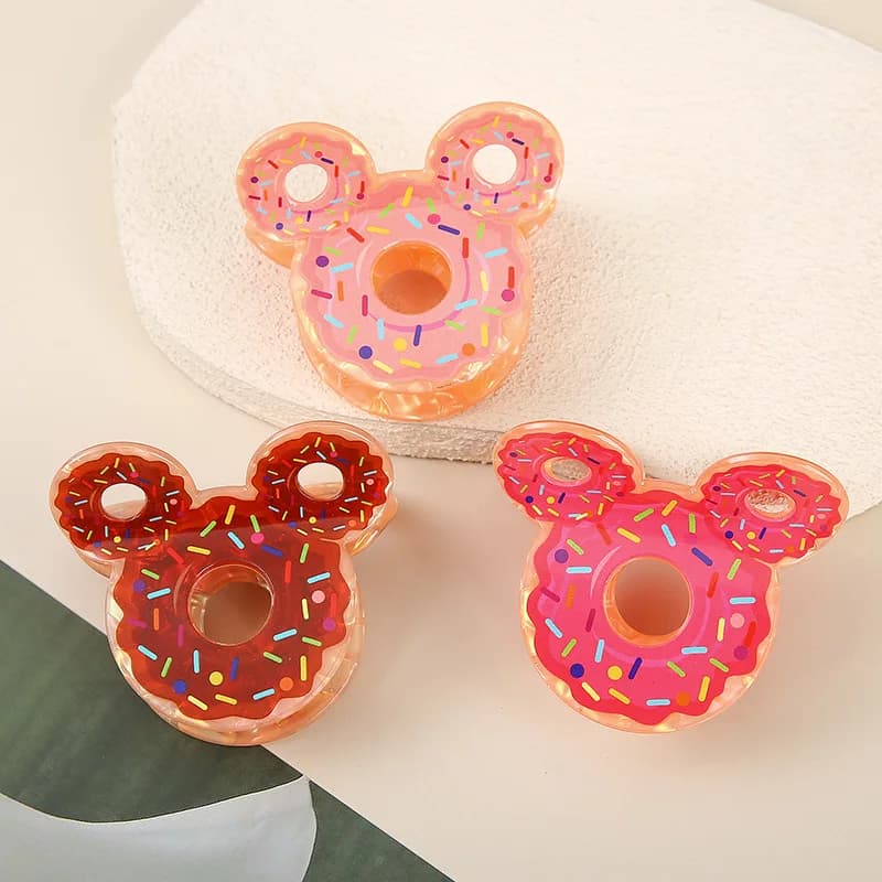 1pc Sparkling Girl's New Simulated Food Doughnut Gripper Personalized Fun Cute Hair Clip