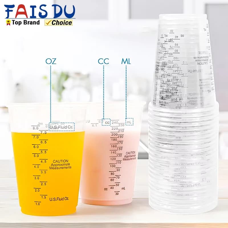 Bicchieri per miscelazione in resina epossidica plastica monouso multiuso da 10 once con bicchieri calibrati di misurazione per una miscelazione accurata di liquidi