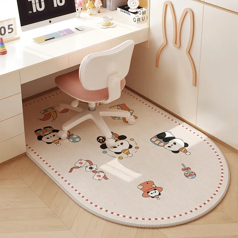 VIKAMA Cartoon Arc Carpet Waterproof Children's Room Room Swivel Chair Floor Mat Cloakroom Foot Cushion Home Decoration