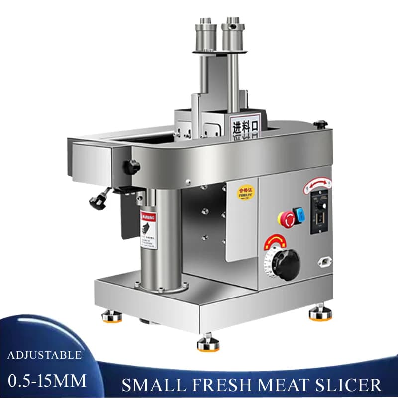 Affettatrice Elettrica Commerciale per Carne Fresca, Spessore Regolabile 0.5-15MM, Macchina Automatica per Affettare Rotoli di Carne e Montone