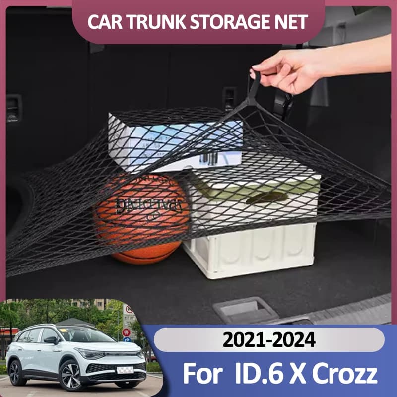 Rete del bagagliaio dell'auto per Volkswagen ID.6 X crzz 2021 ~ 2024 2023 portabagagli in Nylon Organizer per bagagliaio accessori interni Auto