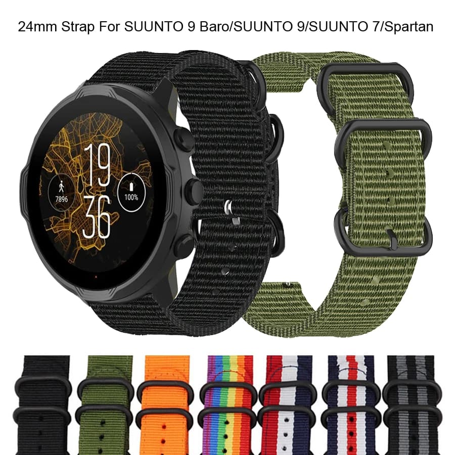 Cinturino in tela da 24mm per bracciale in Nylon SUUNTO 9 Baro per Suunto 9/7/D5/Spartan Sport/polso HR Smart Watch Band Correa